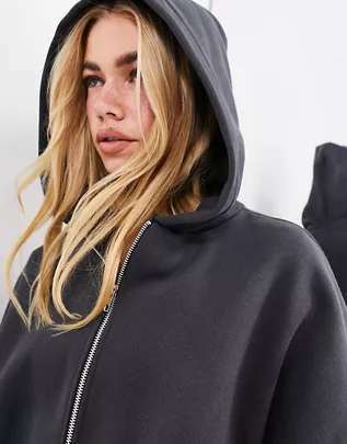ASOS EDITION premium oversized heavy weight zip through hoodie